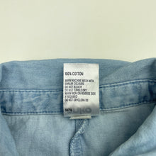 Load image into Gallery viewer, Girls Anko, chambray cotton tie front shirt, EUC, size 4,  