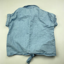 Load image into Gallery viewer, Girls Anko, chambray cotton tie front shirt, EUC, size 4,  