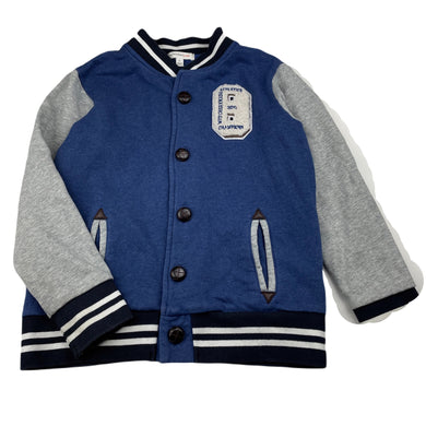 Boys Witchery, fleece lined varisty style sweater / jacket, marks on cuffs, FUC, size 6,  