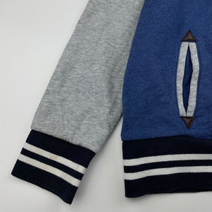 Boys Witchery, fleece lined varisty style sweater / jacket, marks on cuffs, FUC, size 6,  