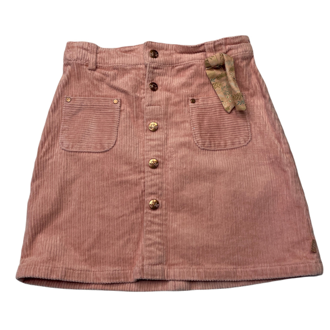 Girls Sergent Major, pink stretch corduroy skirt, adjustable, L: 34cm, GUC, size 9,  