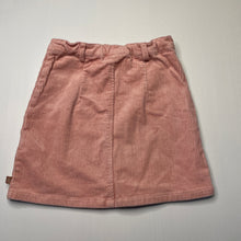 Load image into Gallery viewer, Girls Sergent Major, pink stretch corduroy skirt, adjustable, L: 34cm, GUC, size 9,  
