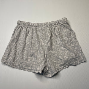 Girls Seed, grey floral cotton pyjama shorts, GUC, size 12,  