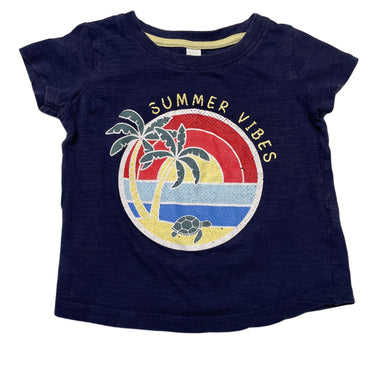 Girls Dymples, navy cotton t-shirt / top, GUC, size 0,  