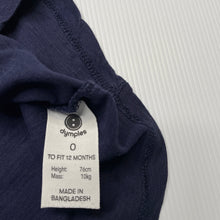 Load image into Gallery viewer, Girls Dymples, navy cotton t-shirt / top, GUC, size 0,  