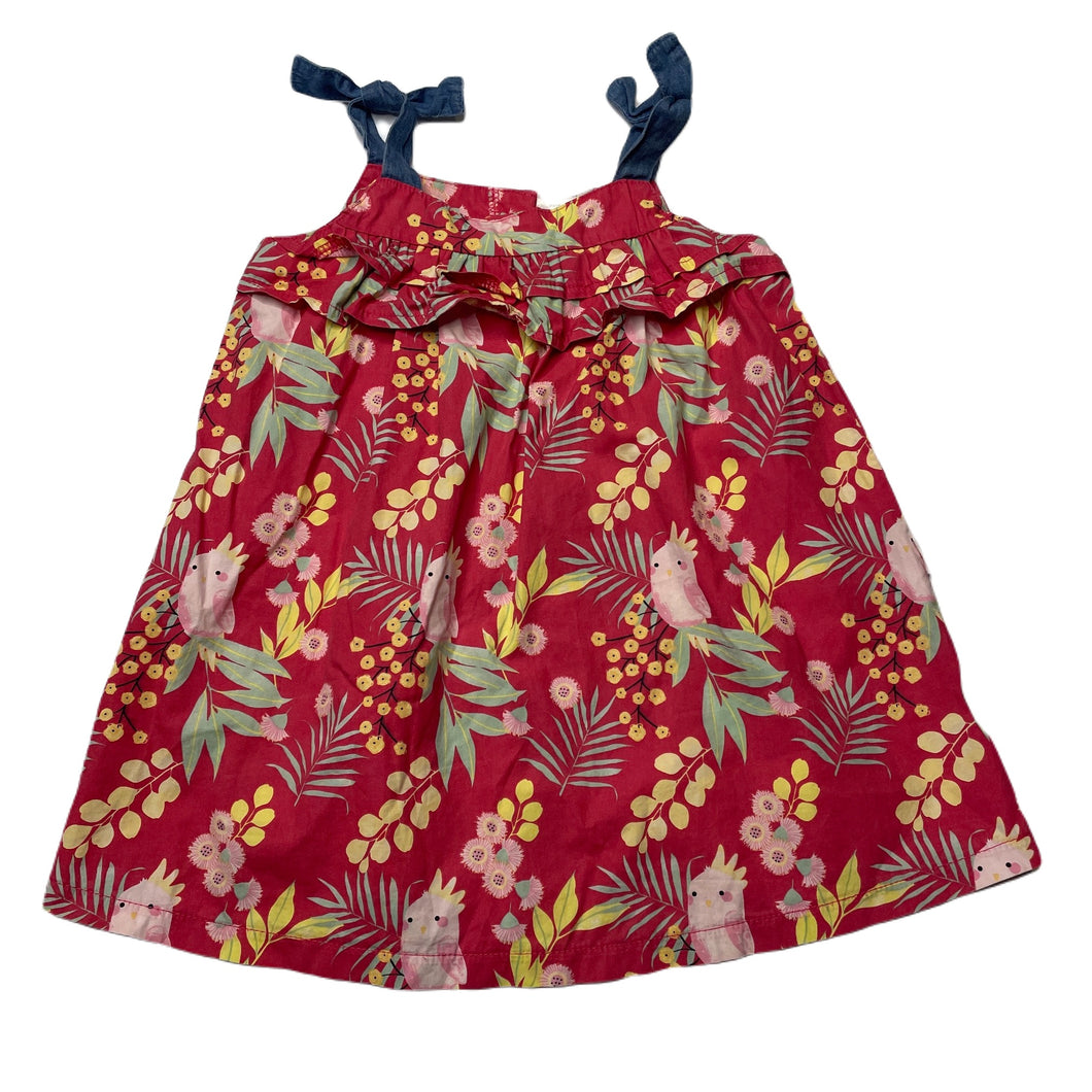 Girls Sprout, lightwight floral cotton summer dress, GUC, size 1, L: 43cm