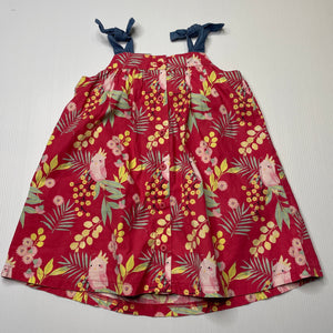 Girls Sprout, lightwight floral cotton summer dress, GUC, size 1, L: 43cm