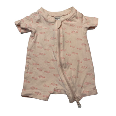 Girls Anko, pink stretchy zip romper, EUC, size 0000,  