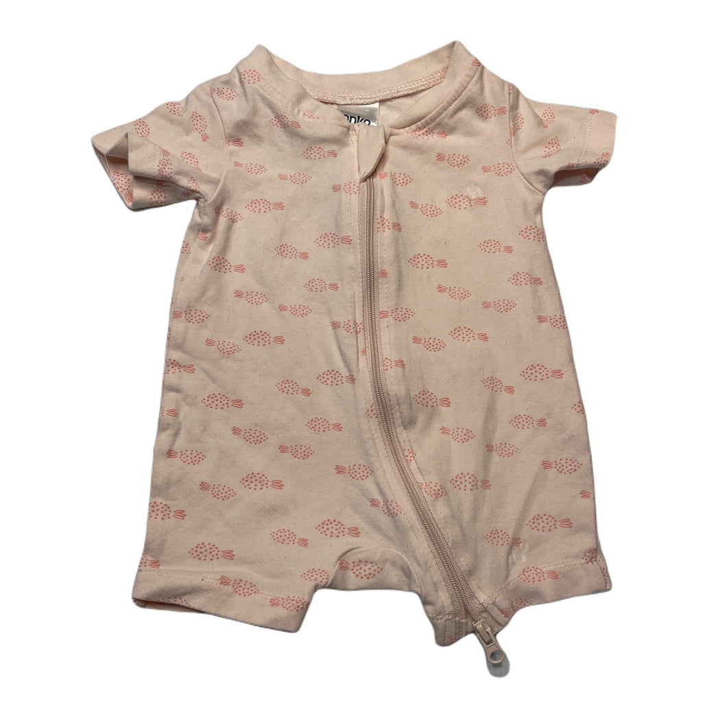 Girls Anko, pink stretchy zip romper, EUC, size 0000,  