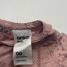 Load image into Gallery viewer, Girls Anko, lined broderie cotton long sleeve top, GUC, size 00,  