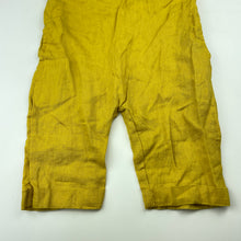Load image into Gallery viewer, Girls JUNIOR, yellow linen summer overalls, Inside leg: 15cm, GUC, size 5-6,  