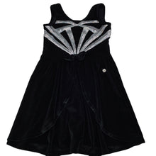 Load image into Gallery viewer, Girls Tutus &amp; Tambourines, black velvet &amp; sequin party dress, EUC, size 6, L: 62cm