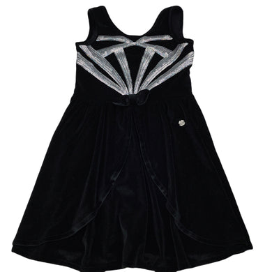 Girls Tutus & Tambourines, black velvet & sequin party dress, EUC, size 6, L: 62cm