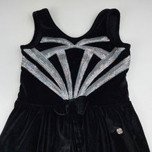 Load image into Gallery viewer, Girls Tutus &amp; Tambourines, black velvet &amp; sequin party dress, EUC, size 6, L: 62cm