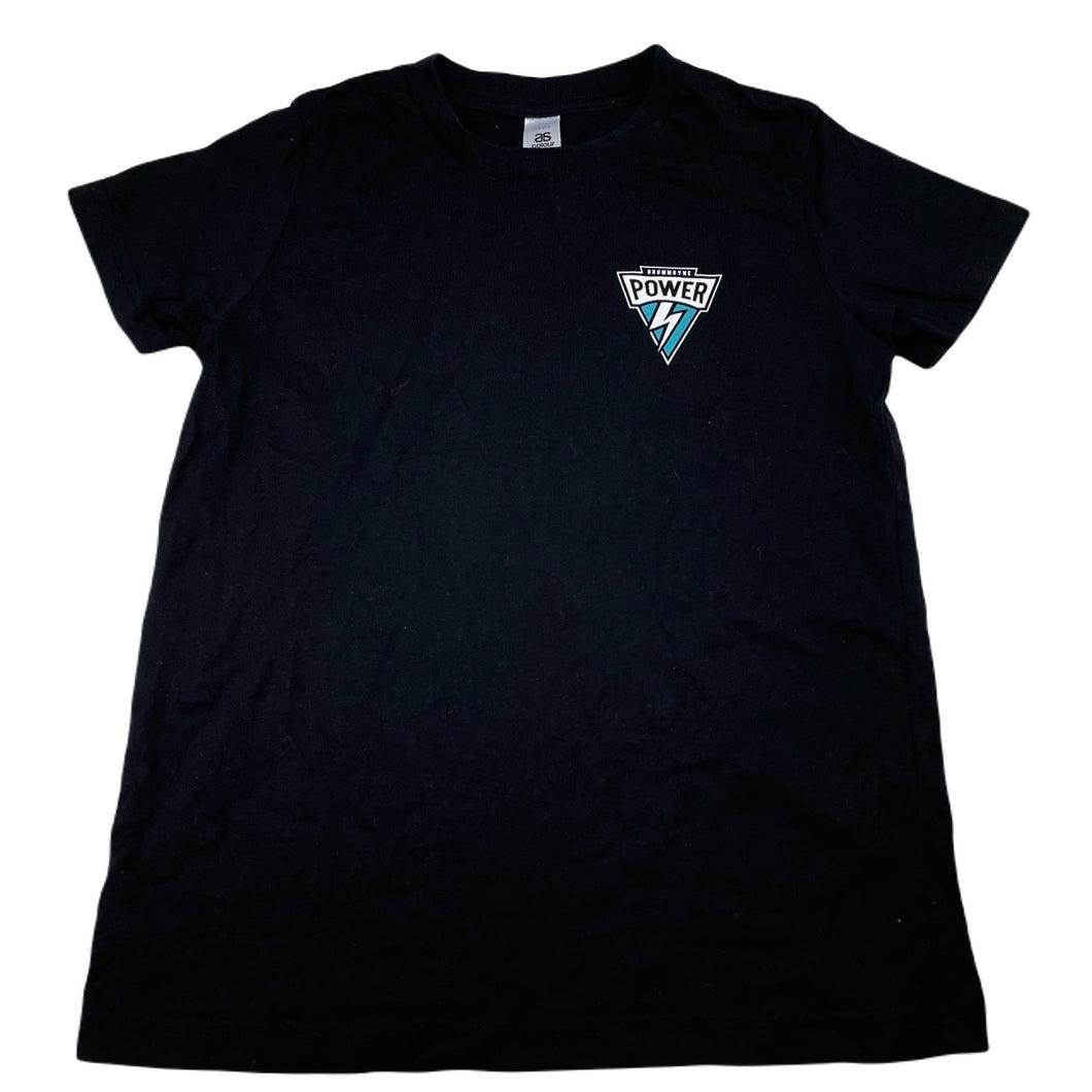 Boys AS Colour, black cotton t-shirt / top, Drummoyne Power, EUC, size 8,  