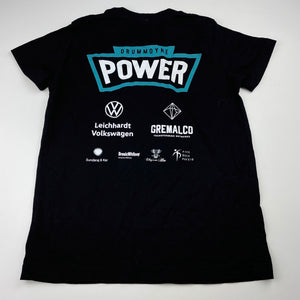 Boys AS Colour, black cotton t-shirt / top, Drummoyne Power, EUC, size 8,  