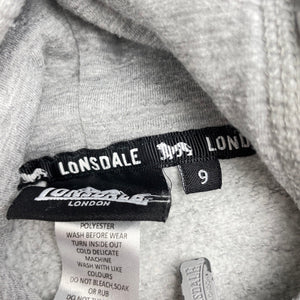 Girls Lonsdale, fleece lined zip hoodie sweater, GUC, size 9,  