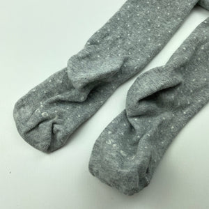Girls Seed, grey & white spot stretchy stockings, EUC, size 3-6,  