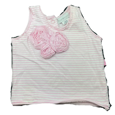 Girls Plum Precious, pink & white stripe summer top, FUC, size 0000,  