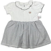 Load image into Gallery viewer, Girls minimoto, navy &amp; white casual dress, EUC, size 0-1, L: 38cm