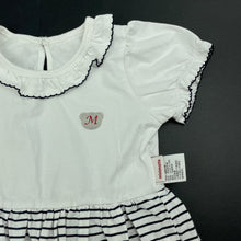 Load image into Gallery viewer, Girls minimoto, navy &amp; white casual dress, EUC, size 0-1, L: 38cm