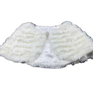 Girls Origami, faux fur cape / jacket, L: 18cm, FUC, size 1-2,  