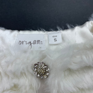 Girls Origami, faux fur cape / jacket, L: 18cm, FUC, size 1-2,  