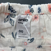 Load image into Gallery viewer, Girls Anko, floral cotton ruffle bloomers / nappy cover, EUC, size 00,  