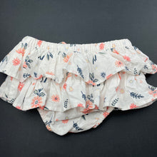 Load image into Gallery viewer, Girls Anko, floral cotton ruffle bloomers / nappy cover, EUC, size 00,  
