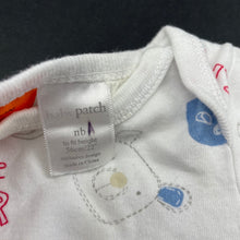 Load image into Gallery viewer, unisex Baby Patch, cotton bodysuit / romper, FUC, size 0000,  
