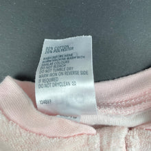 Load image into Gallery viewer, Girls Anko, pink terry zip coverall / romper, unicorn, GUC, size 0000,  