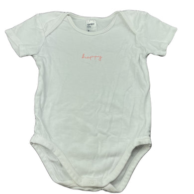 Girls Anko, white cotton bodysuit / romper, GUC, size 2,  