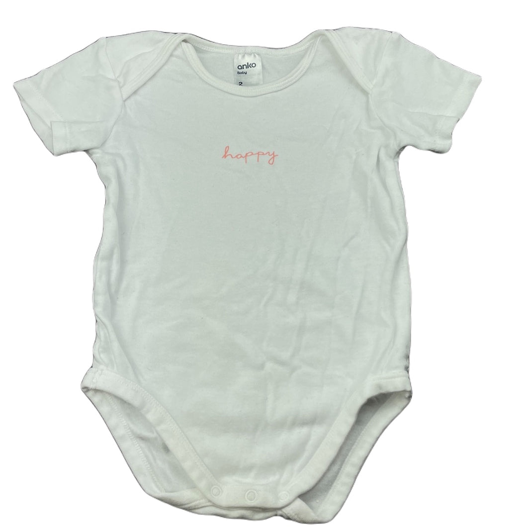 Girls Anko, white cotton bodysuit / romper, GUC, size 2,  