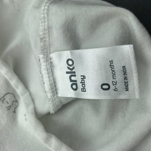 unisex Anko, organic cotton blend singlet top, GUC, size 0,  