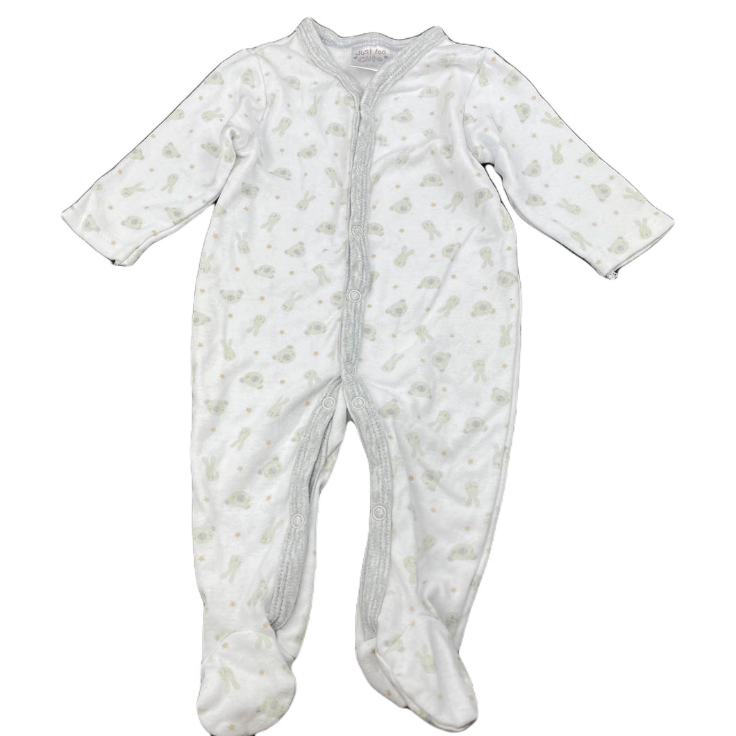 unisex Just Too Cute, cotton coverall / romper, EUC, size 000,  