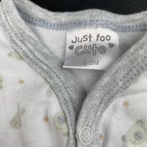 unisex Just Too Cute, cotton coverall / romper, EUC, size 000,  