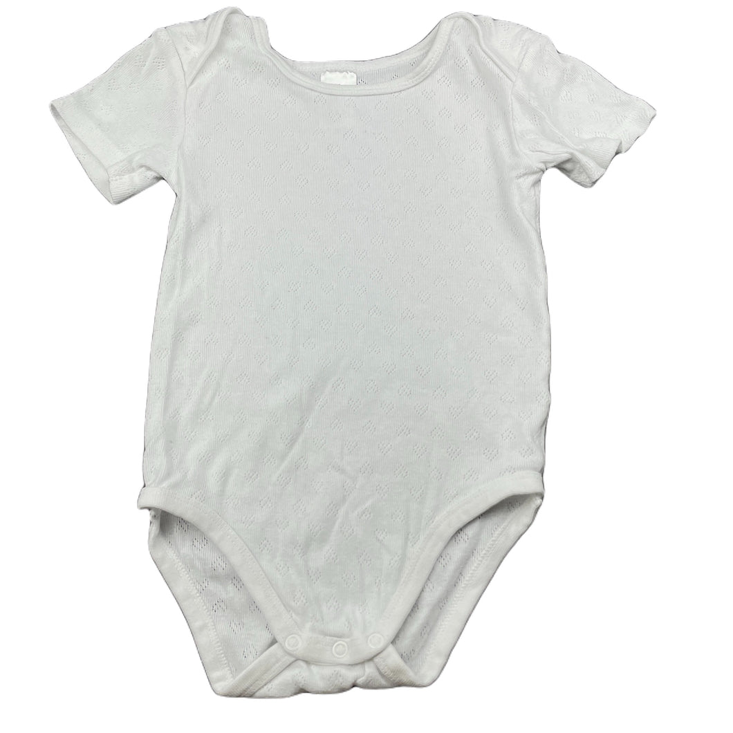 Girls Anko, white pointelle cotton bodysuit / romper, GUC, size 2,  
