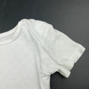 Girls Anko, white pointelle cotton bodysuit / romper, GUC, size 2,  