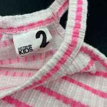 Load image into Gallery viewer, Girls Cotton On, pink &amp; white stripe summer top, GUC, size 2,  