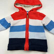 Load image into Gallery viewer, Boys Sprout, thick fleece lined knitted cotton hooded sweater, FUC, size 1,  
