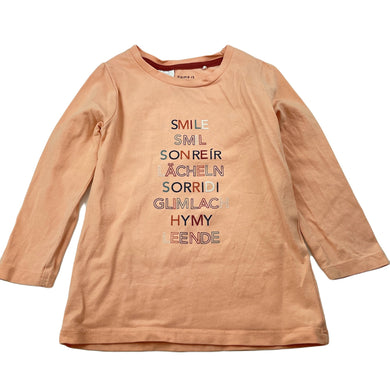 Girls Name It, organic cotton blend long sleeve top, FUC, size 1,  