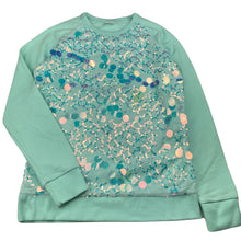 Load image into Gallery viewer, Girls F&amp;F, lightweight sweater / top, sequins, marks on front, FUC, size 11-12,  