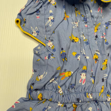 Load image into Gallery viewer, Girls Mothercare, blue cotton dress, rabbits, EUC, size 00, L: 36cm