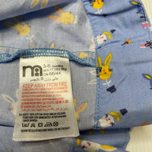 Load image into Gallery viewer, Girls Mothercare, blue cotton dress, rabbits, EUC, size 00, L: 36cm