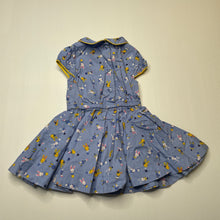 Load image into Gallery viewer, Girls Mothercare, blue cotton dress, rabbits, EUC, size 00, L: 36cm