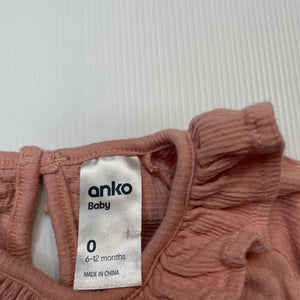 Girls Anko, long sleeve ruffle top, GUC, size 0,  