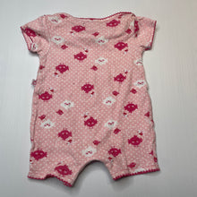 Load image into Gallery viewer, Girls Plum Precious, pink cotton romper, birds, FUC, size 000,  