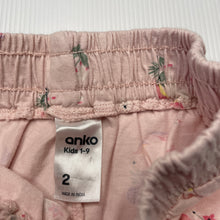 Load image into Gallery viewer, Girls Anko, pink cotton shorts, unicorns, EUC, size 2,  