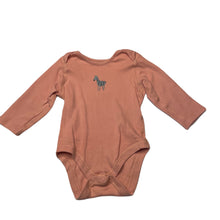 Load image into Gallery viewer, Girls M&amp;S, pink cotton bodysuit / romper, zebra, FUC, size 0,  
