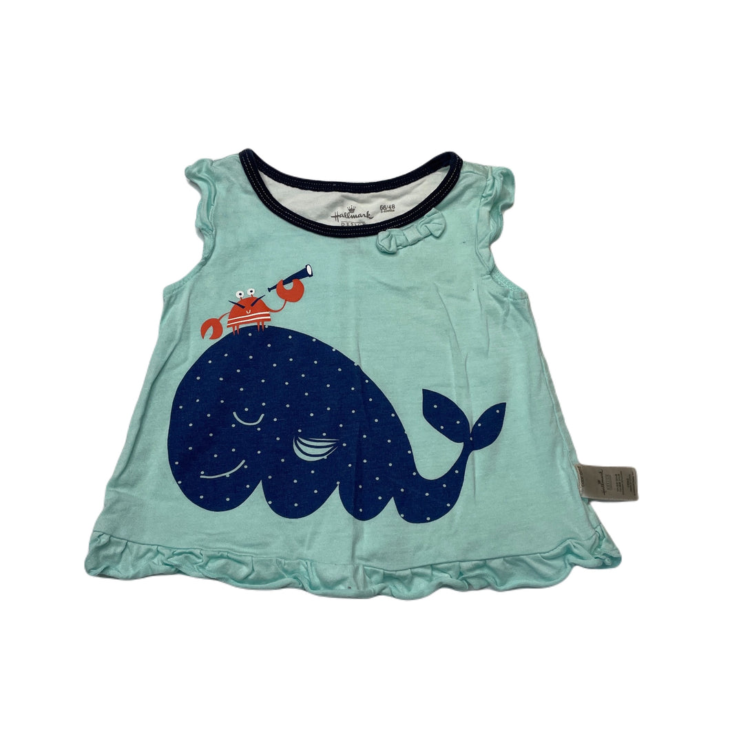 Girls Hallmark, lightweight top, whale, GUC, size 00,  